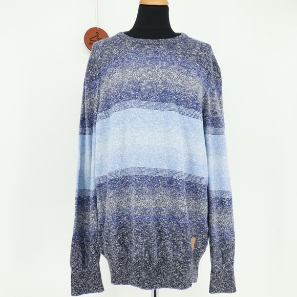 Scotch & Soda Amsterdam Mens Blue Crewneck‎ Gradient Striped Sweater Size XXL